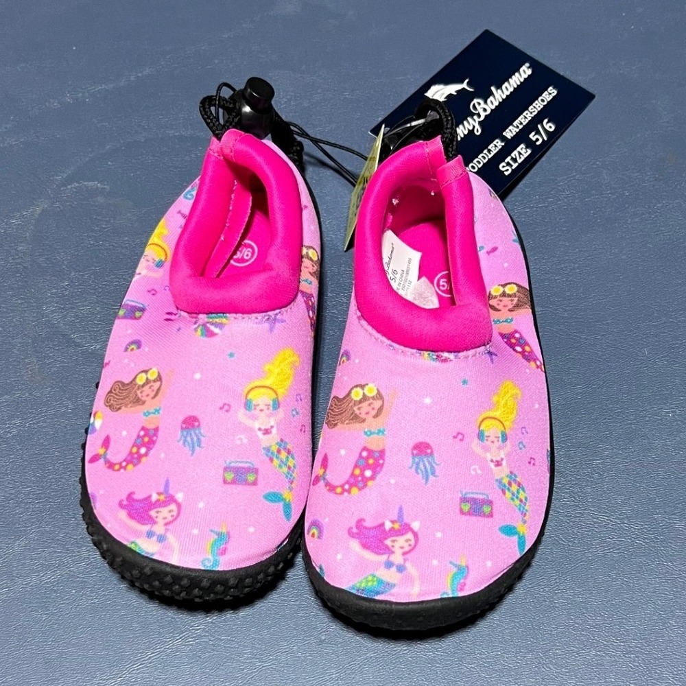 Tommy Bahama Toddler Girls Pink Mermaid Water Shoes Size 5/6 UPF 50+ 01132
